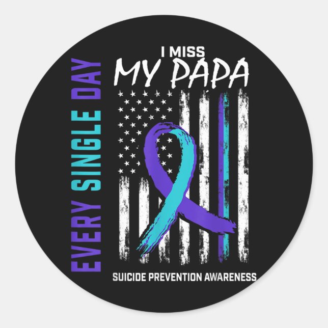 Sticker Rond Je Manque Mon Papa Suicide Sensibilisation Prévent (Devant)