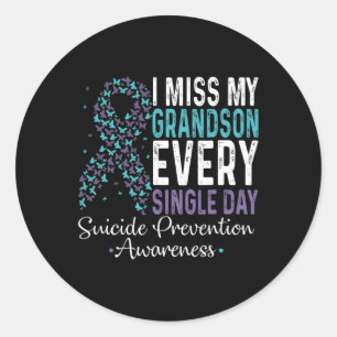 Sticker Rond Je Manque Mon Petit-Fils Tous Les Jours - Suicide