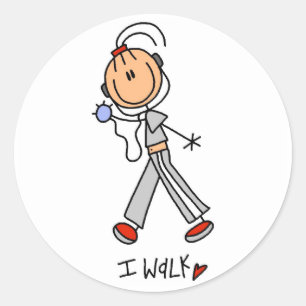 Sticker Rond Je marche