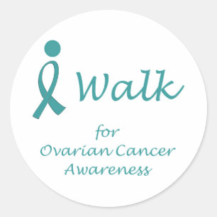 Sticker Rond Je marche pour la conscience de Cancer ovarien