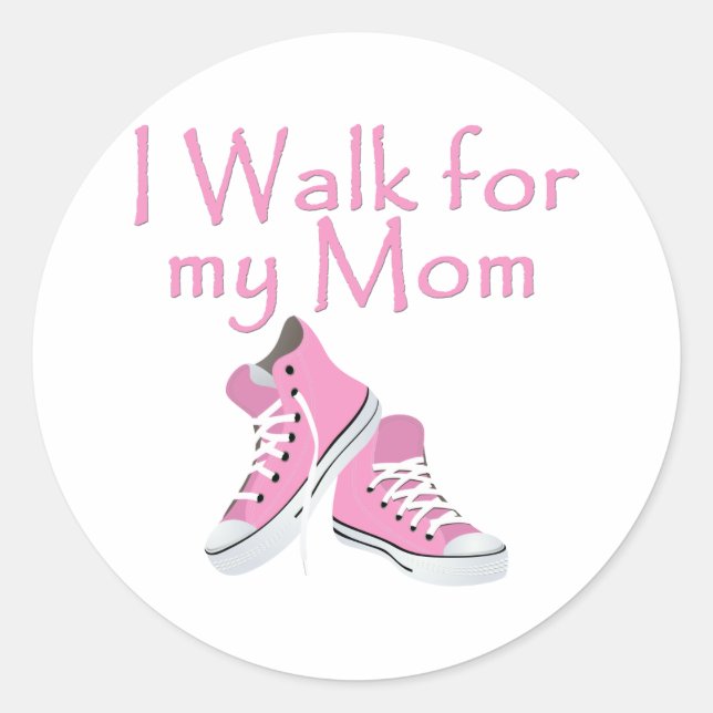 Sticker Rond Je marche pour ma mère (Devant)