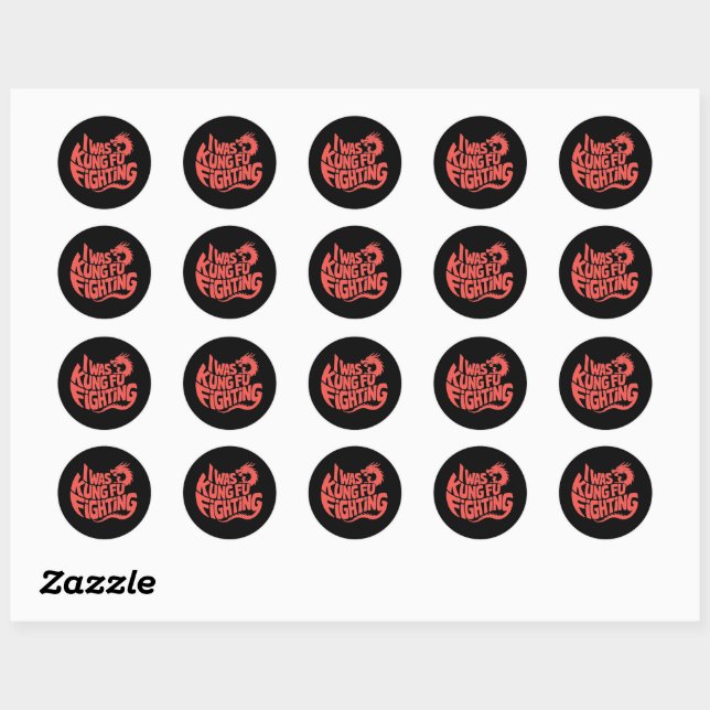 Sticker Rond Je me battais pour le kung fu (Feuille)