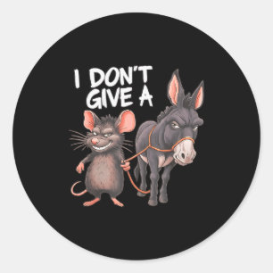Sticker Rond Je Me Fiche Complètement D'un Âne Souris Rat Drôle