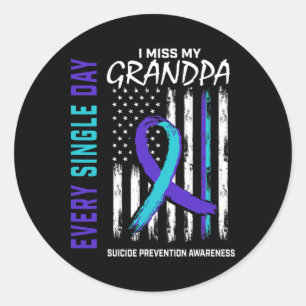 Sticker Rond Je Me Manque Mon Grand-Père Suicide Prévention