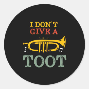 Sticker Rond Je Me Moque Des Puns Drôles De Joueur De Trompette