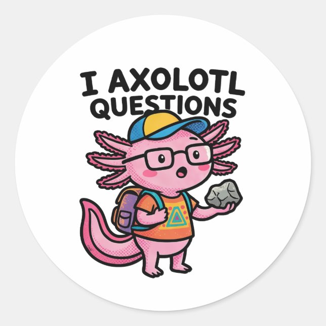 Sticker Rond Je me pose des questions Salamandre léopard l'écol (Devant)