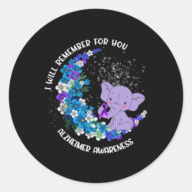 Sticker Rond Je me rappellerai pour vous Alzheimer Awareness El (Devant)