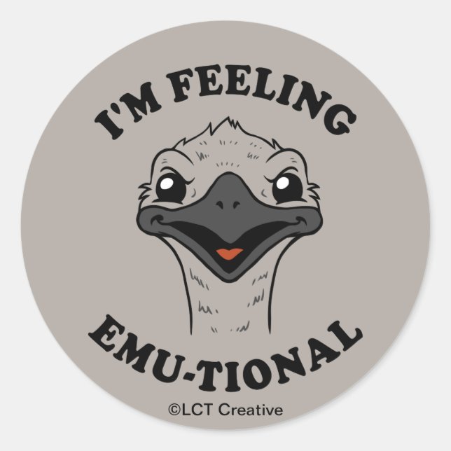Sticker Rond Je me sens Emu-Tional (Devant)