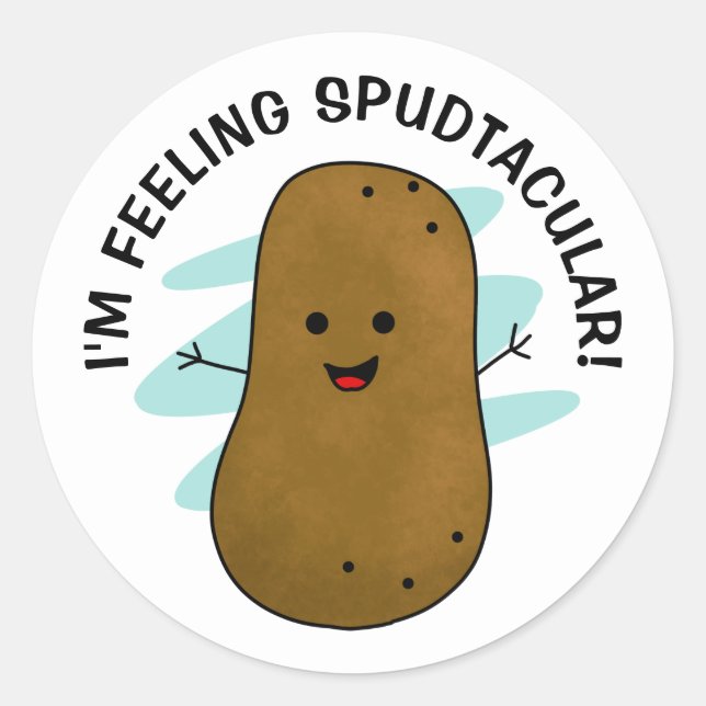 Sticker Rond Je me sens Spudtaculaire Patate (Devant)