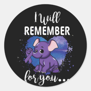 Sticker Rond Je Me Souviendrai De Vous Elephant Alzheimers
