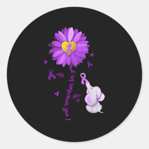 Sticker Rond Je me souviendrai pour vous Elephant Alzheimer's A
