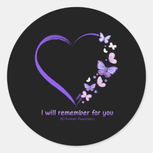 Sticker Rond Je Me Souviendrai Pour Vous Papillon Alzheimer Awa