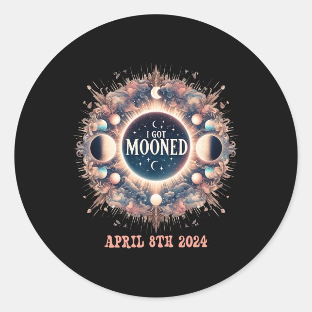 Sticker Rond Je Me Suis Amusé Total Solaire Eclipse 2024 Amériq (Devant)