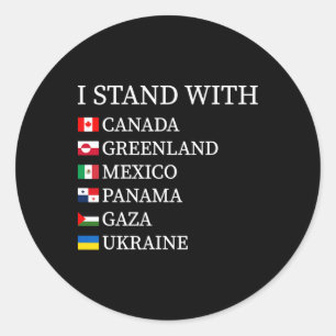 Sticker Rond Je me tiens avec Canada Groenland Mexique Panama G