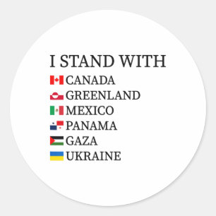 Sticker Rond Je me tiens avec Canada Groenland Mexique Panama G