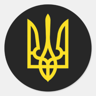 Sticker Rond Je me tiens avec la chemise Ukraine drapeau Ukrain
