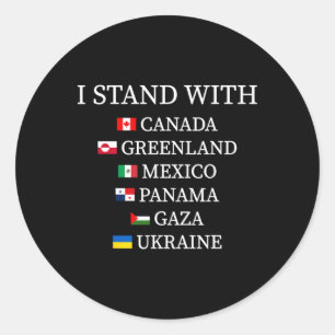Sticker Rond Je me tiens avec le Canada Groenland Mexique Panam