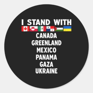 Sticker Rond Je me tiens avec le Canada Groenland Mexique Panam