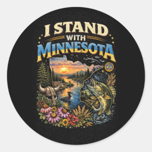 Sticker Rond Je me tiens avec Minnesota