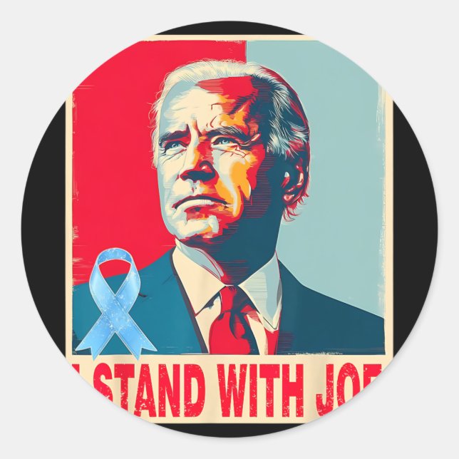 Sticker Rond Je Me Trouve Avec Joe Support Biden Prostate Cance (Devant)