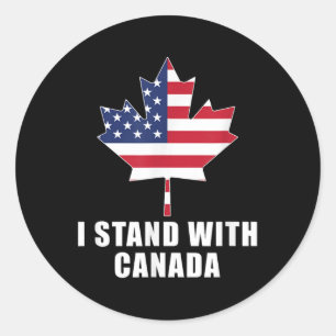 Sticker Rond Je Me Trouve Avec Le Canada Amérique Canadien Drap