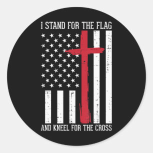 Sticker Rond Je Me Trouve Pour Le Drapeau Kneel Pour Cross Memo