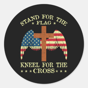 Sticker Rond Je Me Trouve Pour Le Drapeau Kneel Pour Le Mémoria