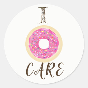 Sticker Rond JE M'EN FICHE Pink Sprinkle Cute Chic Modern Party