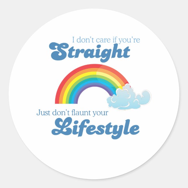 STICKER ROND JE M'EN FOUT QUE TU SOIS HÉTÉRO (Devant)