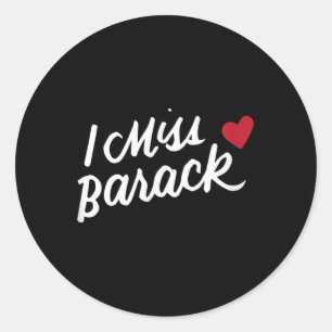 Sticker Rond Je Mlle Barack Barack Obama Président Histoire Pol