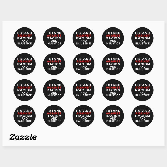 STICKER ROND JE M'OPPOSE AU RACISME ET À L'INJUSTICE (Feuille)