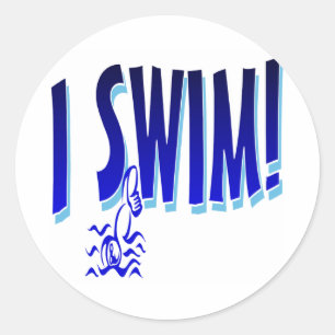 Sticker Rond Je nage