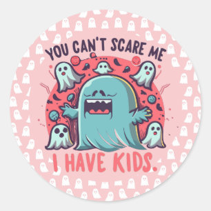 Sticker Rond Je n'ai pas d'enfants, Halloween Éffrayante