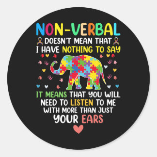Sticker Rond Je n'ai rien à dire à Auti
