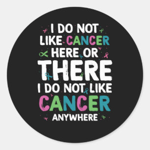 Sticker Rond Je N'Aime Pas Le Cancer Ici Ou Là Où Je Déteste