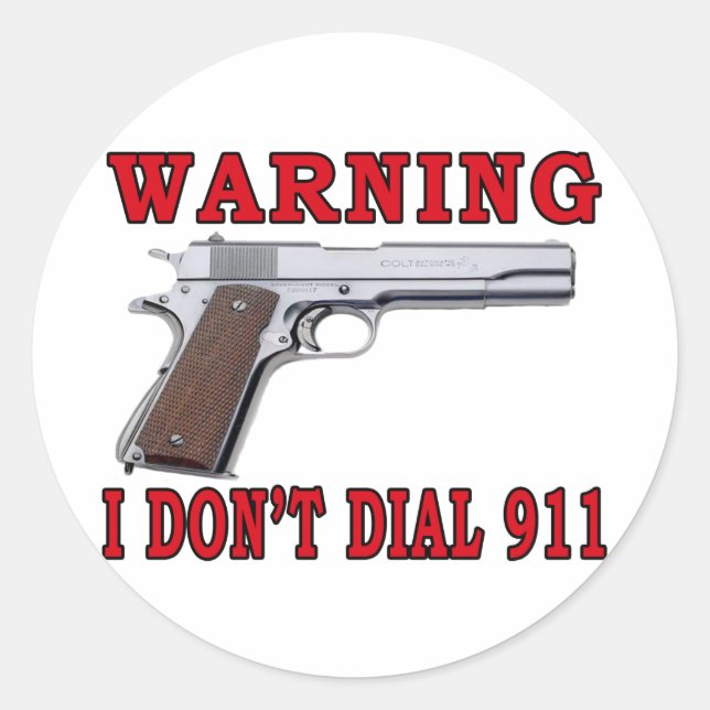 Sticker Rond Je ne composerai pas le 911 (Devant)