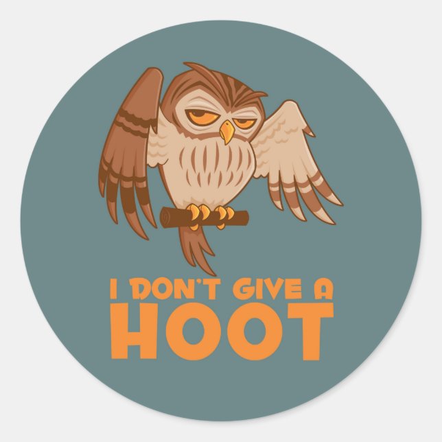 Sticker Rond Je ne donne pas de chouette (Devant)