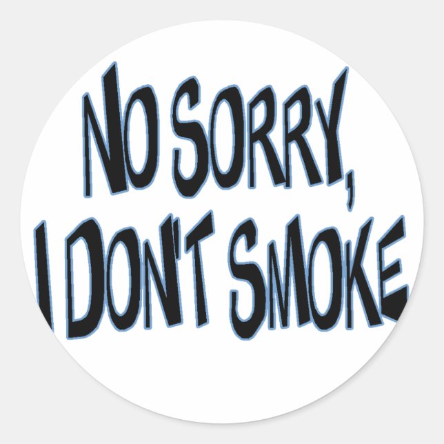 Sticker Rond Je ne fume pas (Devant)