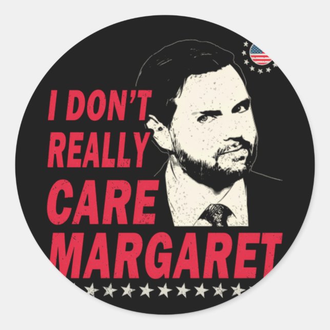 Sticker Rond Je ne m'intéresse pas vraiment à Margaret Funny (Devant)