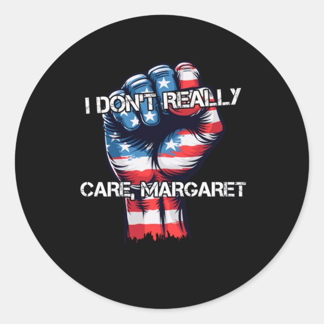 Sticker Rond Je ne m'intéresse pas vraiment Margaret Funny (Devant)