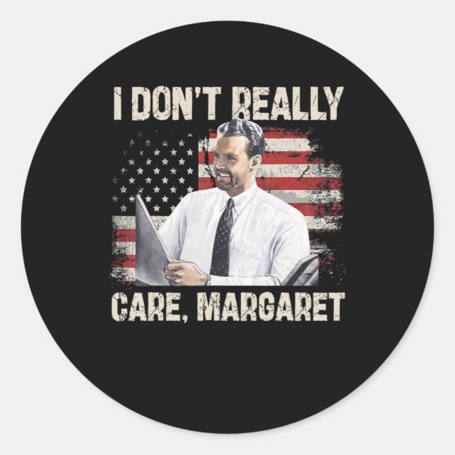 Sticker Rond Je ne m'intéresse pas vraiment Margaret Funny 2025 (Devant)