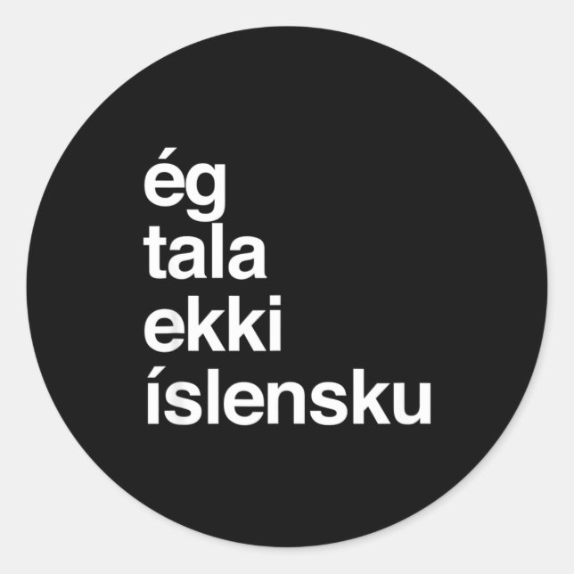 Sticker Rond Je ne parle pas islandais (Devant)