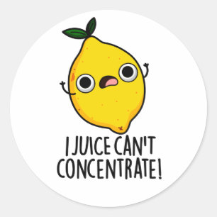 Sticker Rond Je ne peux pas concentrer le jeu de citron drôle