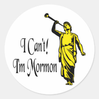 Sticker Rond Je ne peux pas, je suis Mormon