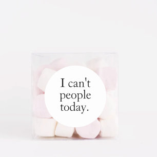 Sticker Rond Je ne peux pas les gens d'aujourd'hui minimal simp