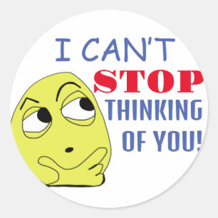 Sticker Rond je ne peux pas m’arrêter de penser à vous