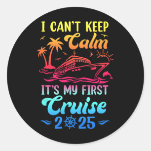Sticker Rond Je ne peux pas rester calme c'est ma première croi
