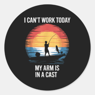 Sticker Rond Je ne peux pas travailler aujourd'hui Mon bras est
