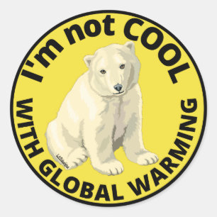 STICKER ROND JE NE SUIS PAS COOL AVEC RÉCHAUFFEMENT CLIMATIQUE,