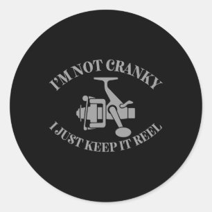 Sticker Rond Je ne suis pas Cranky, je le garde juste moulu Drô